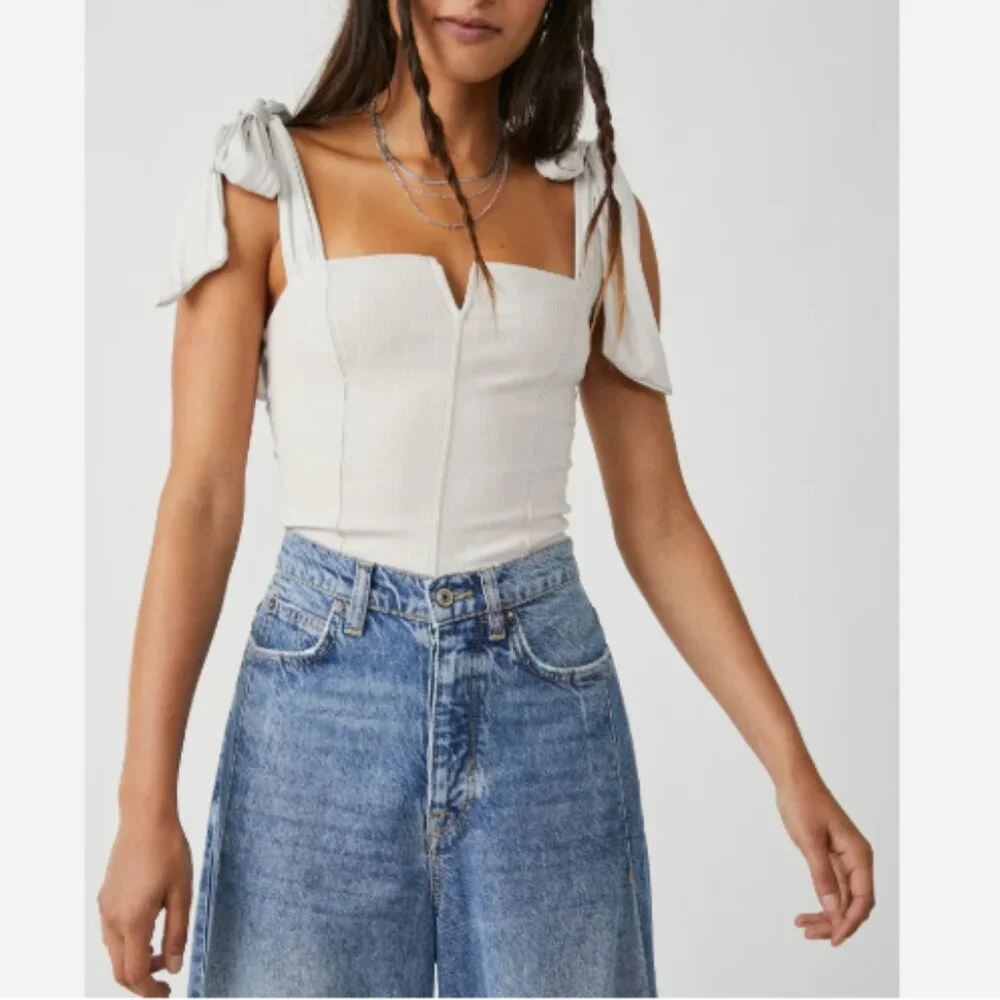 NEW Free People Lola Bodysuit  IN CREAM 267